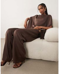 Pretty Lavish - Satin Drawstring Pants - Lyst