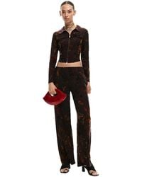Desigual - Flocked Zipper T-Shirt - Lyst