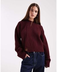 ASOS - Crew Neck Jumper With Seam Front Detail And Stepped Hem - Lyst