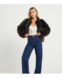 River Island - Petite Relaxed Straight Leg Jeans - Lyst