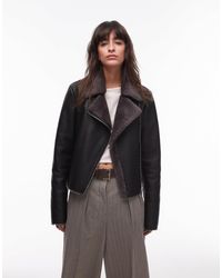 Mango - Shearling Aviator Jacket - Lyst