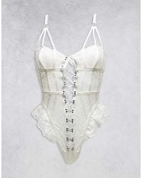 Ann Summers - Boudoir Tease Bridal Crotchless Bodysuit Teddy - Lyst