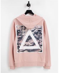 ASOS Asos Unrvlld Spply Hoodie With Graphic Triangle Back Print & Chest Logo - Pink