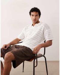 Only & Sons - Open Gebreide Polo Met Split - Lyst
