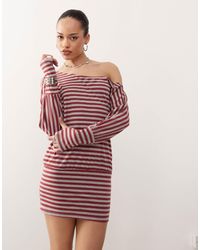 Motel - Zylina Slouchy Stripe Mini Dress - Lyst