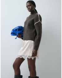 ONLY - Satin Lace Mini Skirt - Lyst