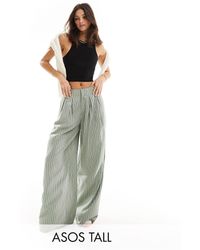 ASOS - Asos Design Tall Wide Leg Trouser With Pleat Detail - Lyst