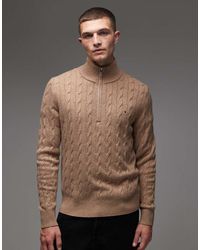 Tommy Hilfiger - Lambswool Cable Knit Half Zip Jumper - Lyst
