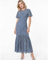 Lovedrobe - Floral Lace Angel Sleeve Midaxi Dress - Lyst