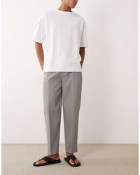 ASOS - Tailored Oversized Tapered Comfort Ribbed Pants - Lyst