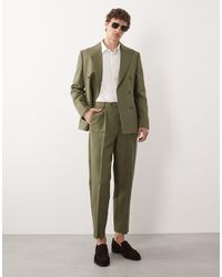 ASOS - Relaxed Tapered Linen-rich Suit Pants - Lyst