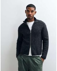 Weekday - Premium Alpaca And Wool Blend Zip Cardigan - Lyst