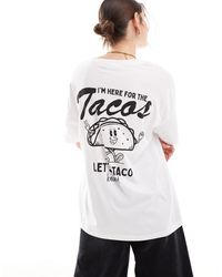 Noisy May - Oversized T-shirt With Taco Print - Lyst