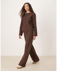 ASOS - Heavyweight Rib Wide Leg Trouser Co-Ord - Lyst