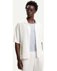 Bershka - Overhemd Met Textuur En Korte Mouwen - Lyst