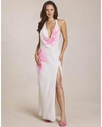 Oh Polly - Cowl Neck Backless Floral Print Maxi Dress - Lyst