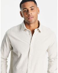 SELECTED - Long Sleeve Linen Stripe Shirt - Lyst