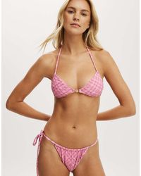 Cotton On - Side Tie Gathered Brazilian Bikini Bottom - Lyst