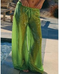 South Beach - X Liv Silverman Sequin Wide Leg Trouser - Lyst