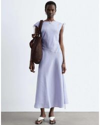 & Other Stories - Linen Midi Dress With Asymmetric Hem - Lyst
