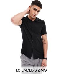 ASOS - Stretch Slim Fit Work Shirt With Rolled Sleeves - Lyst