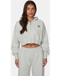 Good For Nothing - Cropped Zip Hoodie With Monogram - Lyst