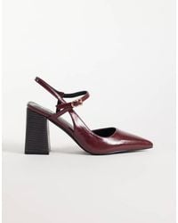 Raid - Merrill Block Heeled Slingback Shoes With Pointed Toe - Lyst