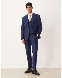 ASOS - Slim Herringbone Suit Trousers With Wool - Lyst