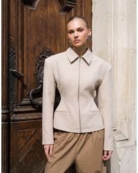 ASOS - Tailored Sculpted Cinch Waist Zip Through Blazer - Lyst