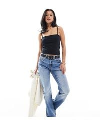 Stradivarius - Petite D98 Straight-leg Vintage Effect Jeans - Lyst