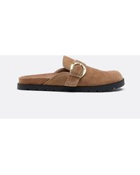 Stradivarius - – hinten offene clogs aus leder - Lyst