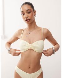 Reclaimed (vintage) - Bralette Bikini Top With Knot - Lyst