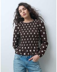 ONLY - Shirred Smock Top - Lyst