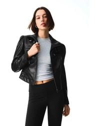 Bershka - Leather Effect Jacket With Buckles - Lyst
