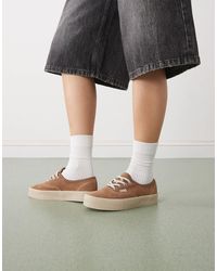 Vans - Authentic - baskets en daim avec semelle en crêpe - marron moyen - Lyst