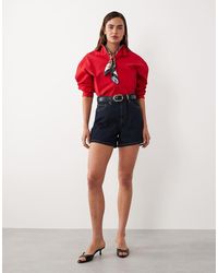 Mango - Starring Hailey Bieber Denim Shorts - Lyst