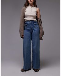 & Other Stories - High Waist Wide Leg Jeans With Double Button Waistband And Pocket Detail - Lyst