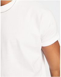 ASOS Oversized Longline T-shirt With Crew Neck And Roll Sleeve - White