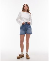 Tommy Hilfiger - Pantaloncini Di Jeans Mom Fit Lavaggio Medio - Lyst