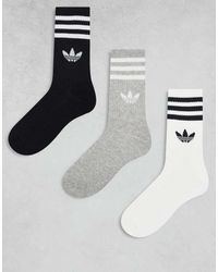 adidas Originals - Adicolor Trefoil 3 Pack Crew Socks - Lyst