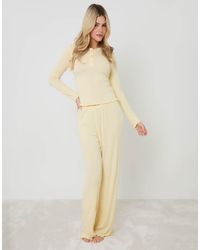Threadbare - Pointelle Long Sleeve Henly Pyjama Set - Lyst