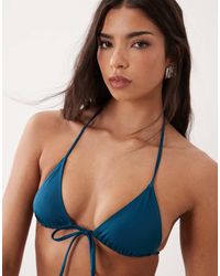 ASOS - Maya Santorini Soft Tie Front Triangle Bikini Top - Lyst