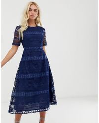 asos design premium occasion lace midi dress