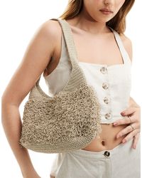 Weekday - Iris - sac porté épaule en maille au crochet - beige - Lyst