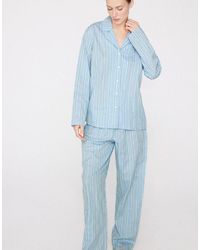 Tezenis - Long Button-Front Cotton Canvas Pyjamas - Lyst