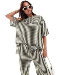 ASOS - T-shirt d'ensemble oversize à rayures en tissu fluide - Lyst