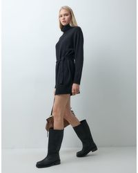 Threadbare - Knitted Roll Neck Mini Dress - Lyst