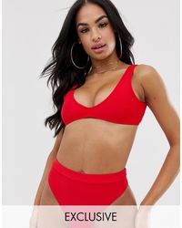 Missguided Mix En Match - Bikinitop Met Vierkante Halslijn - Rood