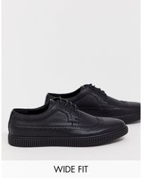 ASOS Wide Fit Creeper Brogue Shoes - Black