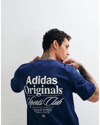 adidas Originals - T-shirt With Sports Club Back Print - Lyst